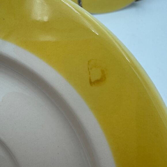 Set of 2 Yellow Saucers Marked USA 6.5 Inch - Picture 6 of 7
